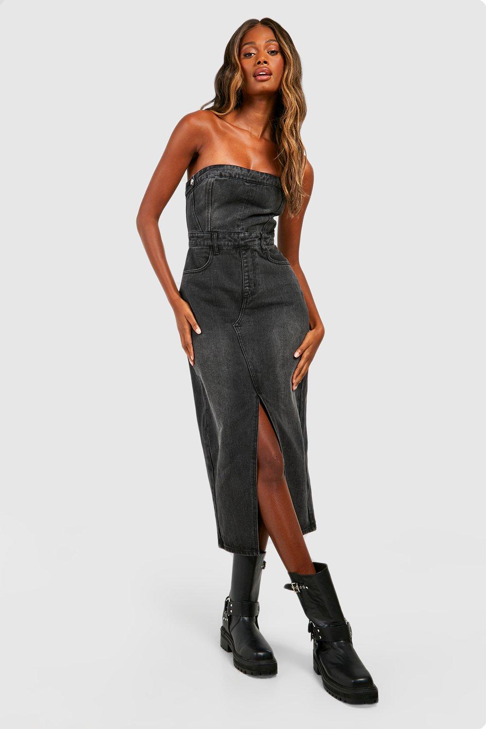 Boohoo shops ribbed midi dress